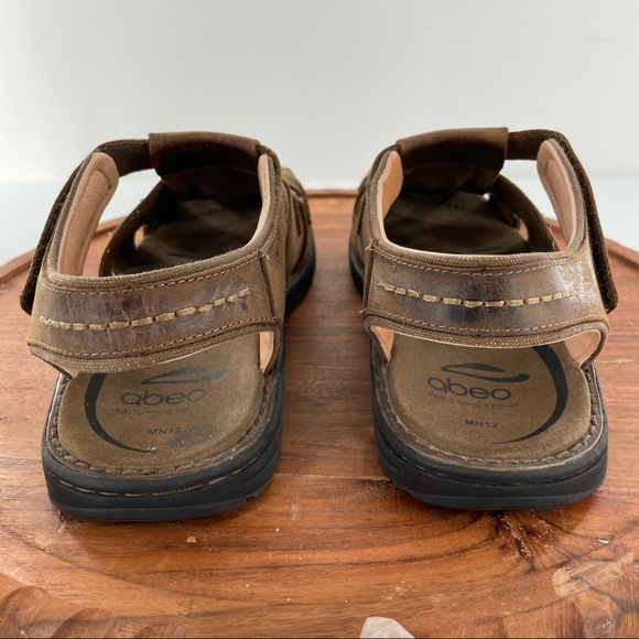 ABEO Men's Brandon Neutral Dark Brown sandals size 12 - Picture 6 of 12